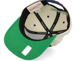 Hartford Whalers Pop Panel Off White/Green Snapback - Mitchell & Ness
