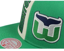 Hartford Whalers Pop Panel Off White/Green Snapback - Mitchell & Ness