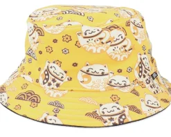 Hat Luckycat Linen Black Bucket - Djinns