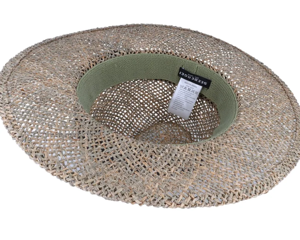 Hat Men Seagras Nature-Black Straw Hat - Seeberger