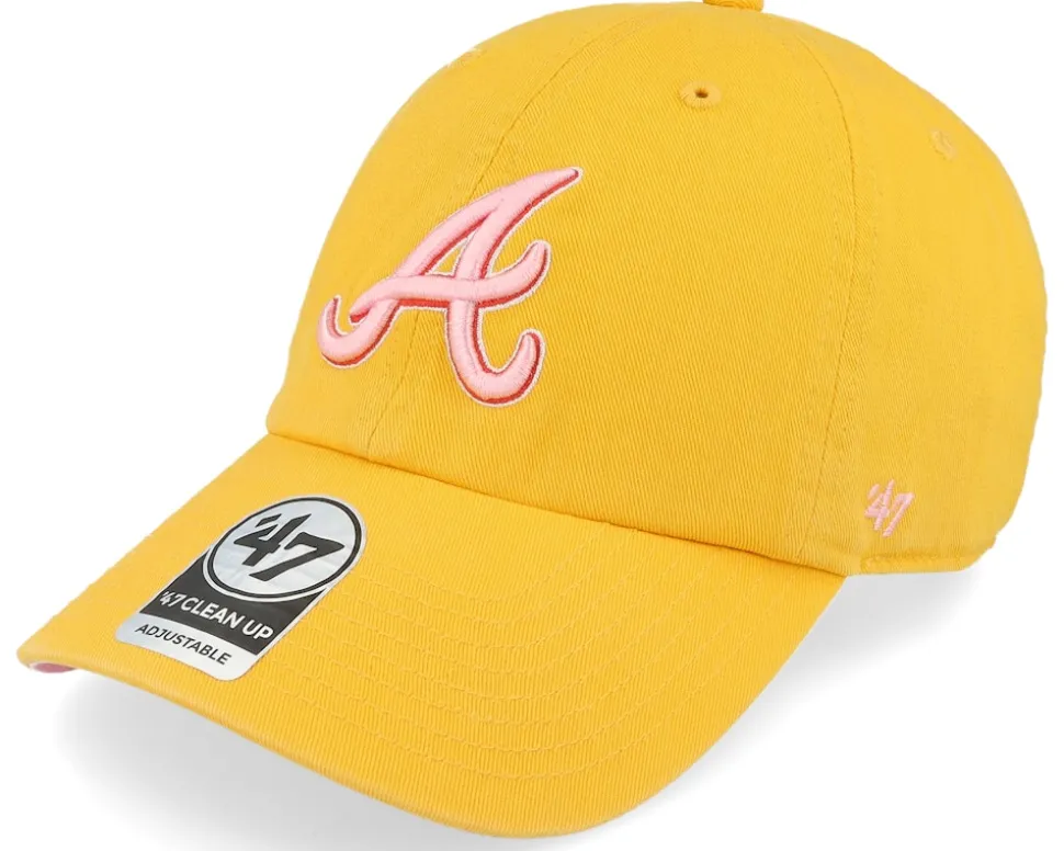 Hatstore Exclusive x Atlanta Braves Dua Yellow Gold Double Under Dad Cap - 47 Brand