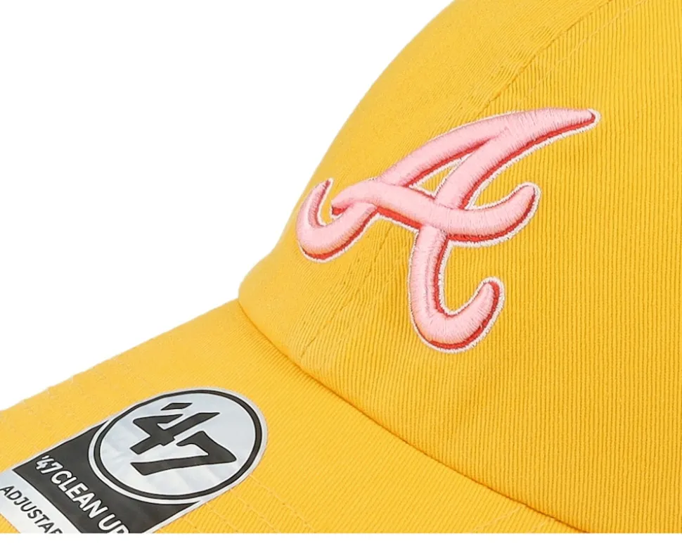 Hatstore Exclusive x Atlanta Braves Dua Yellow Gold Double Under Dad Cap - 47 Brand