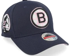 Hatstore Exclusive x Boston Bruins 50th Anniversary Patch Navy/Pink Adjustable - Mitchell & Ness