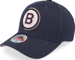 Hatstore Exclusive x Boston Bruins 50th Anniversary Patch Navy/Pink Adjustable - Mitchell & Ness