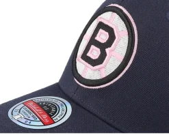 Hatstore Exclusive x Boston Bruins 50th Anniversary Patch Navy/Pink Adjustable - Mitchell & Ness