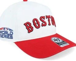 Hatstore Exclusive x Boston Red Sox 2018 World Series Double Header Script Hitch White/Red A-frame Adjustable - 47 Brand