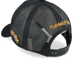 Hatstore Exclusive x Brooklyn Nets Amber Velvet Black Trucker - Mitchell & Ness