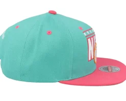 Hatstore Exclusive x Brooklyn Nets Lollipop Teal/Pink Snapback - Mitchell & Ness