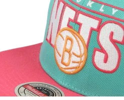 Hatstore Exclusive x Brooklyn Nets Lollipop Teal/Pink Snapback - Mitchell & Ness