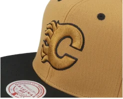 Hatstore Exclusive x Calgary Flames Heritage Brown/Black Snapback - Mitchell & Ness