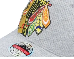 Hatstore Exclusive x Chicago Blackhawks Exclusive XL Hockey Logo Grey/Black Adjustable - Mitchell & Ness