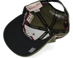 Hatstore Exclusive x Chicago Bulls Script Flight Olive Adjustable - Mitchell & Ness