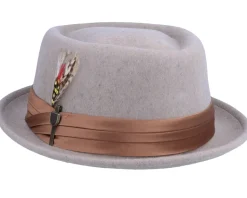 Hatstore Exclusive x Kaliffa Stou Heather Naturalt Fedora - Brixton