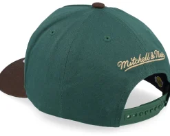Hatstore Exclusive x Los Angeles Lakers Pro Crown Dark Green/Brown A-frame Adjustable - Mitchell & Ness