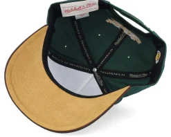 Hatstore Exclusive x Los Angeles Lakers Pro Crown Dark Green/Brown A-frame Adjustable - Mitchell & Ness