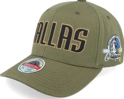Hatstore Exclusive x Los Angeles Lakers Script Flight Olive Adjustable - Mitchell & Ness