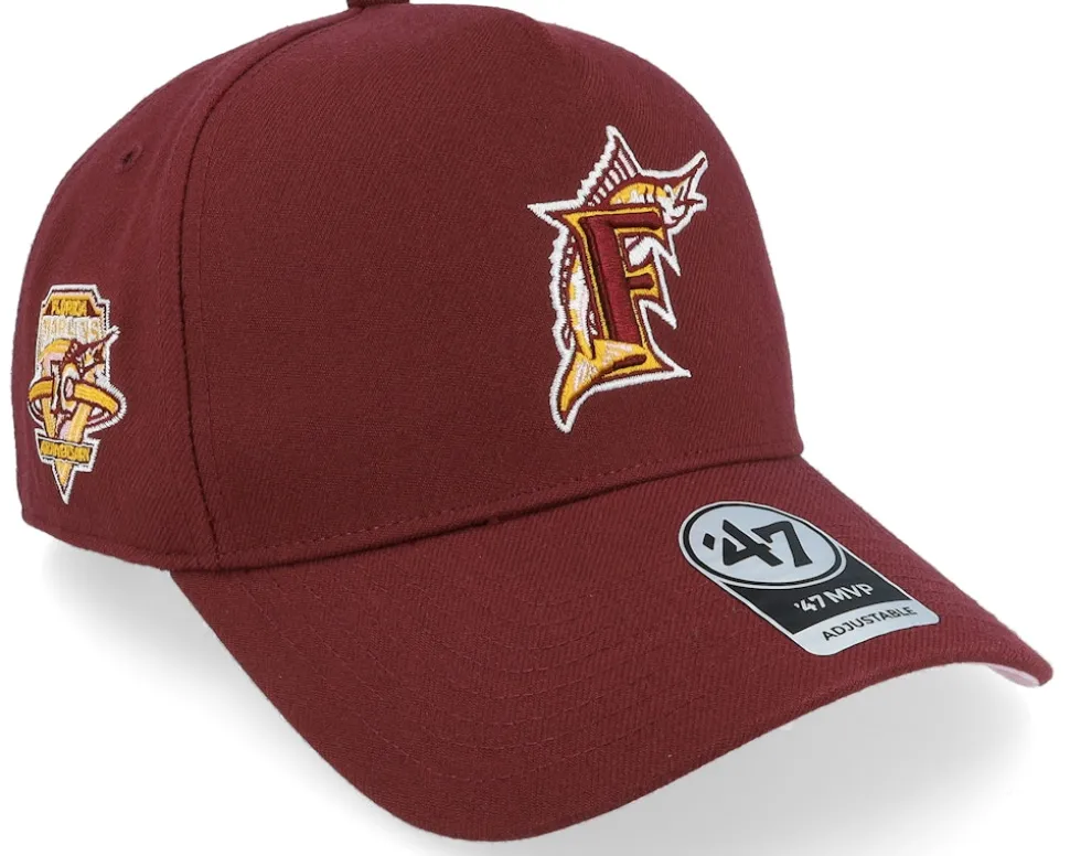 Hatstore Exclusive x Miami Marlins Dark Maroon A-Frame Adjustable - 47 Brand