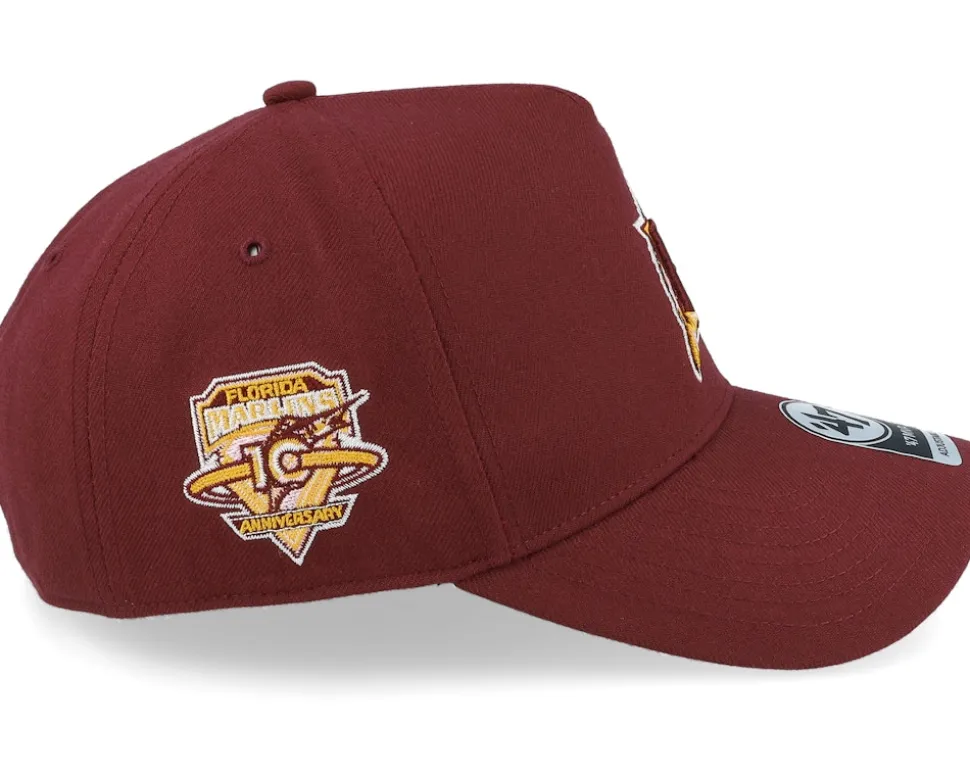 Hatstore Exclusive x Miami Marlins Dark Maroon A-Frame Adjustable - 47 Brand
