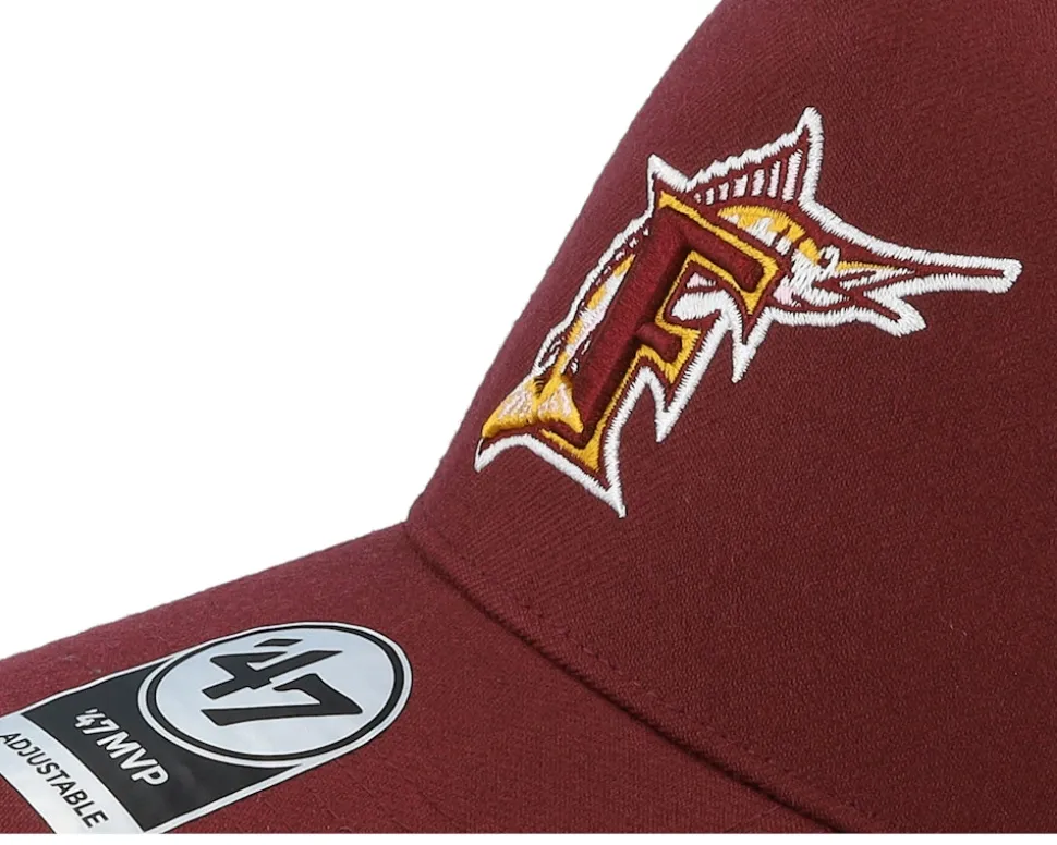 Hatstore Exclusive x Miami Marlins Dark Maroon A-Frame Adjustable - 47 Brand