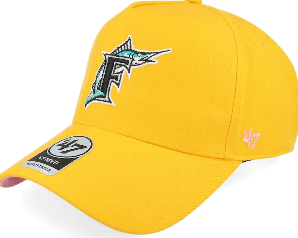 Hatstore Exclusive x Miami Marlins Yellow Gold A-Frame Adjustable - 47 Brand