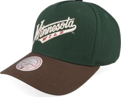 Hatstore Exclusive x Minnesota Wild Gino Pro Crown Green/Brown A-frame Adjustable - Mitchell & Ness