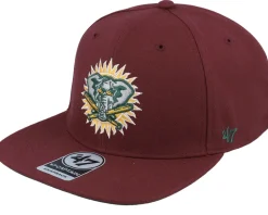 Hatstore Exclusive x Oakland Athletics World Series Dark Maroon Snapback - 47 Brand