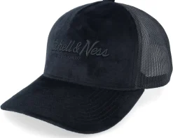 Hatstore Exclusive x Pinscript Velvet Black Trucker - Mitchell & Ness