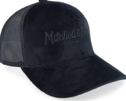 Hatstore Exclusive x Pinscript Velvet Black Trucker - Mitchell & Ness