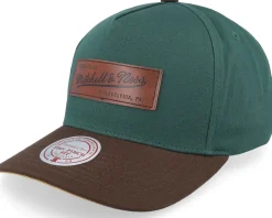 Hatstore Exclusive x Pro Crown Box Logo Dark Green/Brown A-Frame Adjustable - Mitchell & Ness