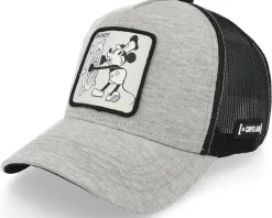 Hatstore Exclusive x Steamboat Willie Disney Mickey Mouse Grey/Black Trucker - Capslab