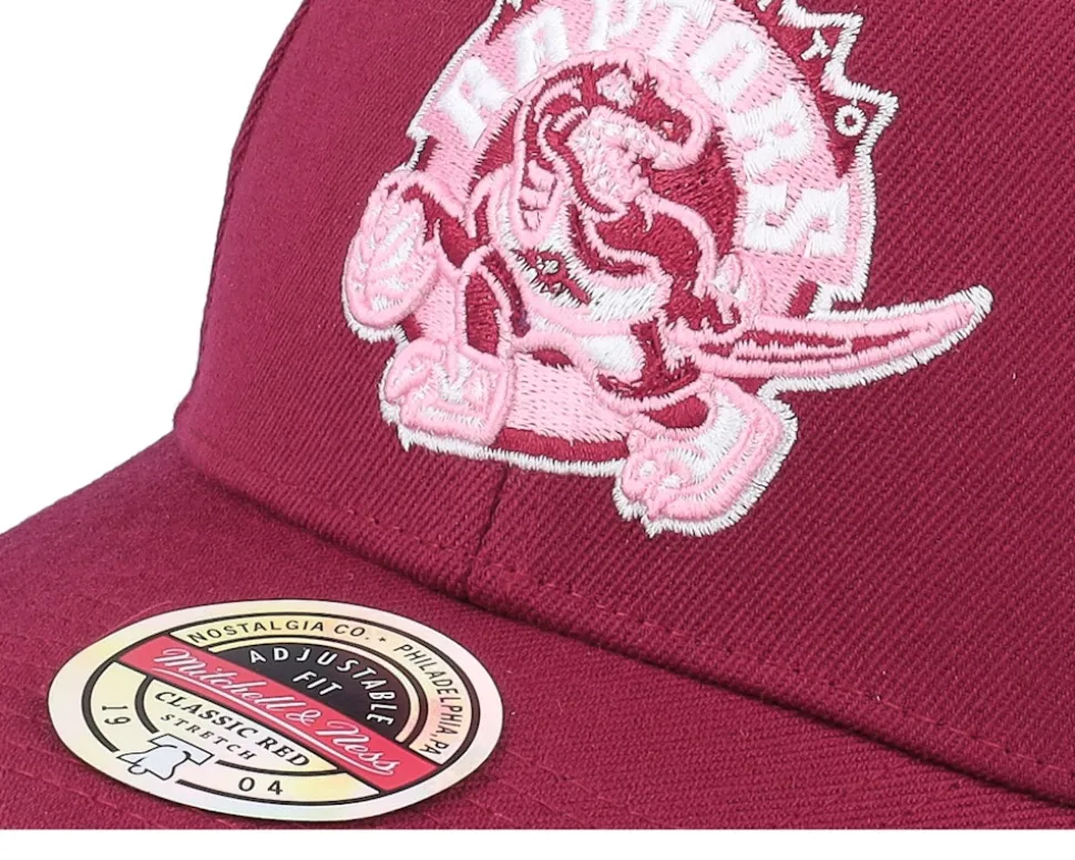 Hatstore Exclusive x Toronto Raptors Blush Burgundy Adjustable - Mitchell & Ness