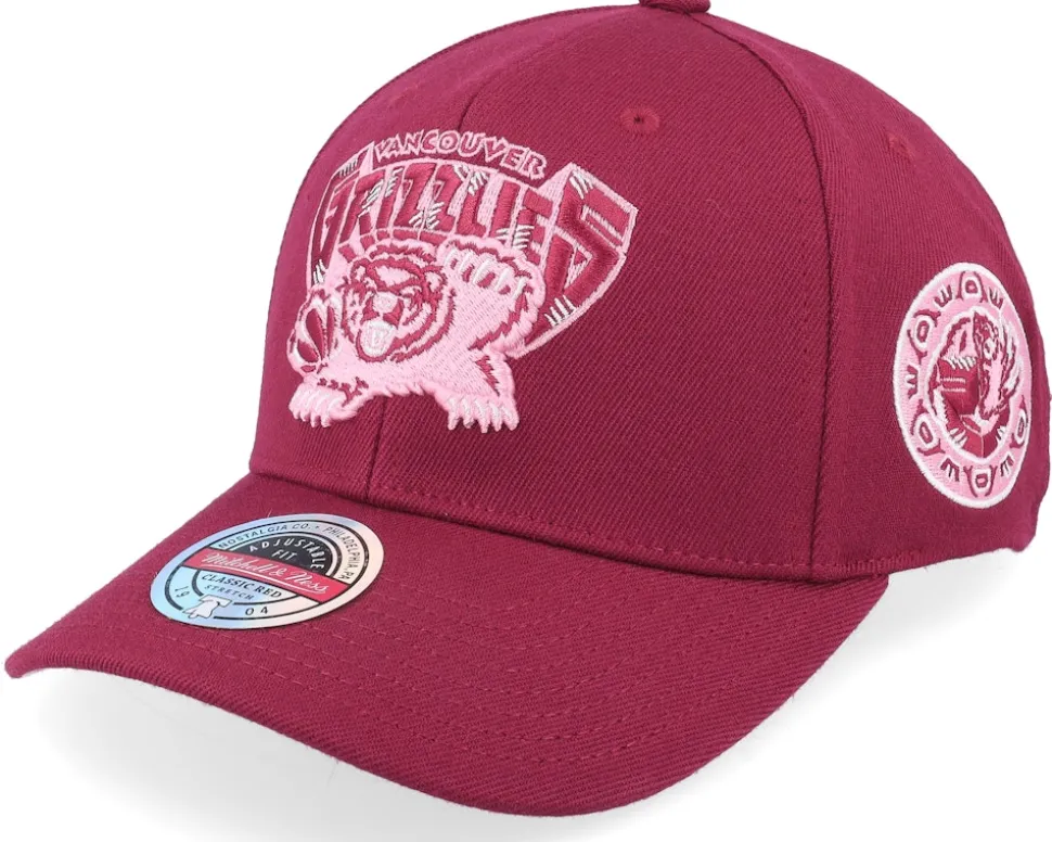 Hatstore Exclusive x Vancouver Grizzlies Blush Burgundy Adjustable - Mitchell & Ness