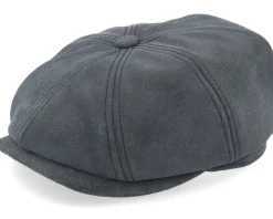 Hatteras 1 Calf Split Navy Flat Cap - Stetson