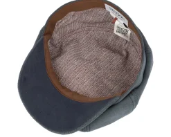 Hatteras 1 Calf Split Navy Flat Cap - Stetson