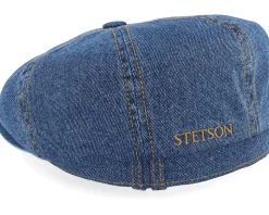 Hatteras Blue Denim Denim Blue Flat Cap - Stetson
