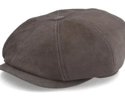 Hatteras Calf Split Brown Flat Cap - Stetson