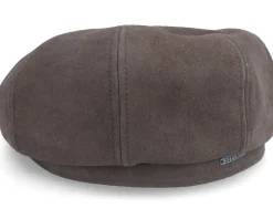 Hatteras Calf Split Brown Flat Cap - Stetson