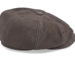 Hatteras Calf Split Brown Flat Cap - Stetson