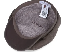 Hatteras Calf Split Brown Flat Cap - Stetson