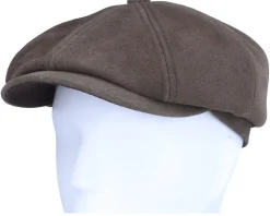 Hatteras Calf Split Brown Flat Cap - Stetson