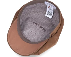 Hatteras Calf Split Brown Flat Cap - Stetson