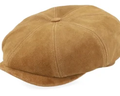 Hatteras Calf Split Brown Flat Cap - Stetson