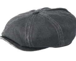 Hatteras Co/Pes Black Flat Cap - Stetson