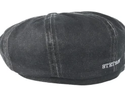 Hatteras Co/Pes Black Flat Cap - Stetson