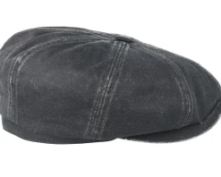 Hatteras Co/Pes Black Flat Cap - Stetson