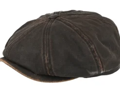 Hatteras Co/Pes Dark Brown Flat Cap - Stetson