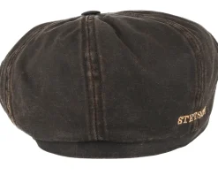 Hatteras Co/Pes Dark Brown Flat Cap - Stetson