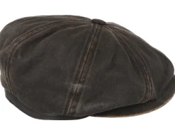 Hatteras Co/Pes Dark Brown Flat Cap - Stetson
