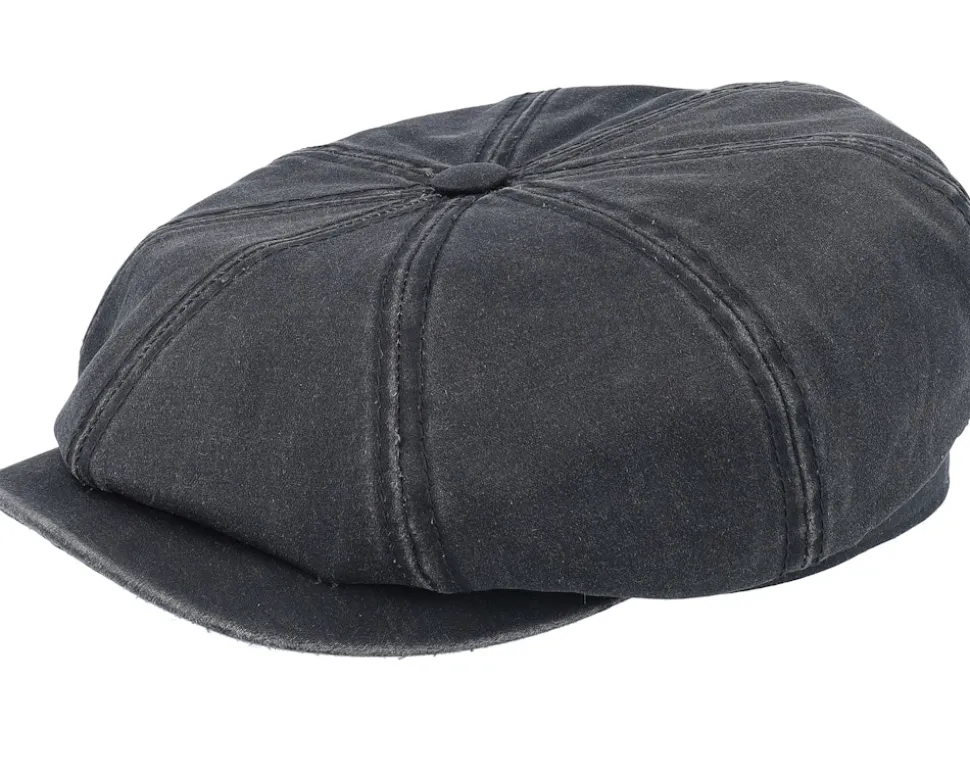 Hatteras Co/Pes Ear Flap Black Flat Cap - Stetson