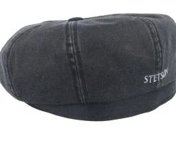 Hatteras Co/Pes Ear Flap Black Flat Cap - Stetson